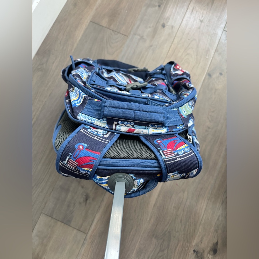 Pottery Barn Kids Mackenzie Rolling Backpack/Luggage Set Train Print - Picture 9 of 11